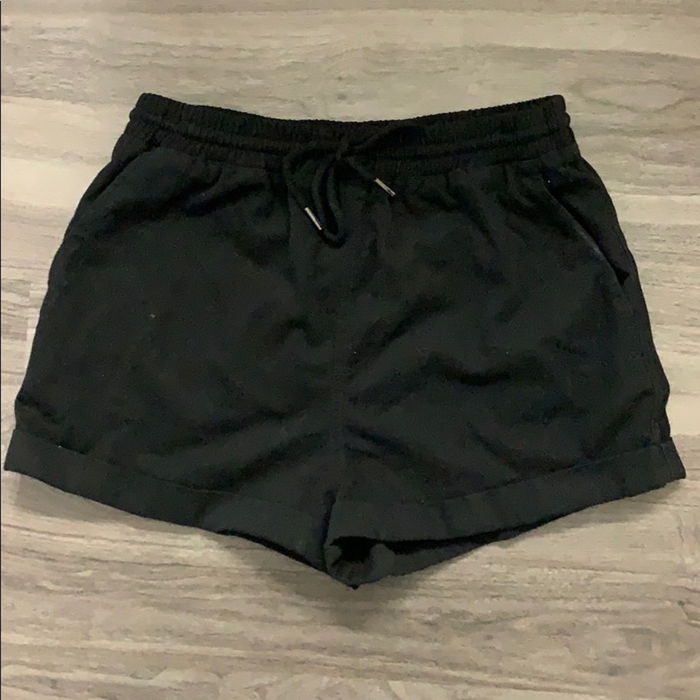 Black drawstring shorts